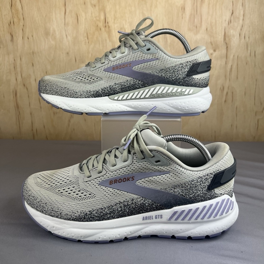 Brooks Ariel GTS 24 Womens Size 10 Stability Running Sneakers Gray White